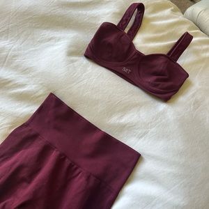 SET ACTIVE SCULPTFLEX® LEGGINGS AND TOP - MAROON BELLS - S / Maroon Bells